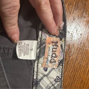 Mudd Gray Juniors Jeans with Multicolor Patterned Waistband